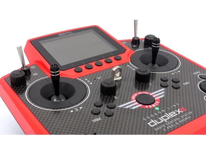 Jeti Fernsteuerung Duplex DS-12 Carbon Red 2023   R9 Empfän Handlicher Jeti Duplex 2.4 GHz Sender in «Special Edition 2023» Ausführung