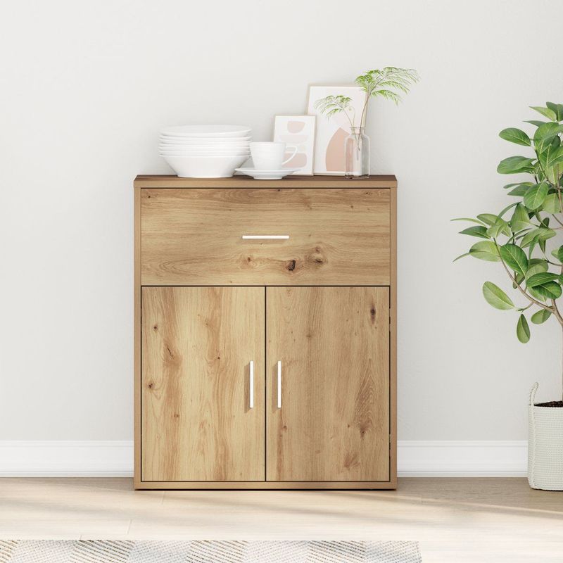 vidaXL - Dressoir - Eikenkleurig - Bewerkt Hout