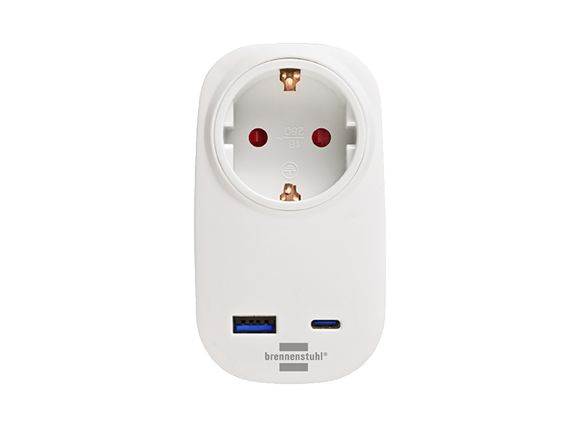Brennenstuhl stopcontactadapter met USB-C