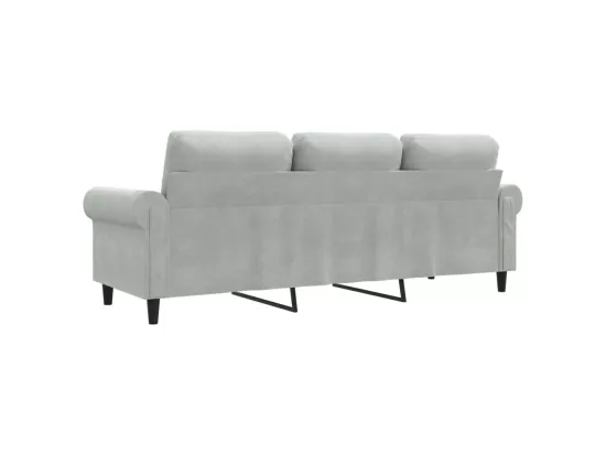 Canapé à 3 places Gris clair 180 cm Velours