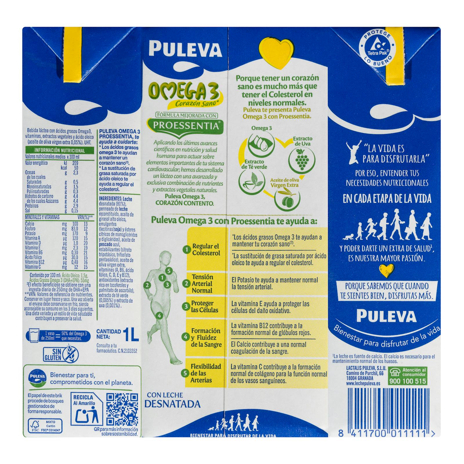 Boisson lactée Puleva Omega 3 au lait écrémé