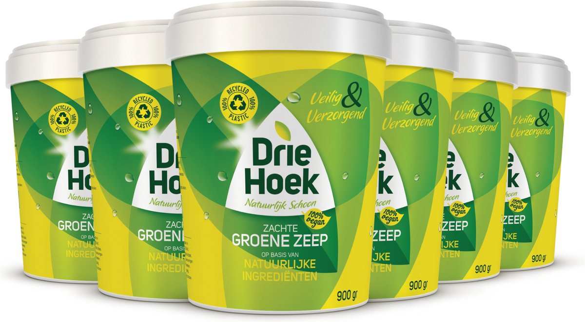 6x Driehoek Zachte zeep (900 gr)