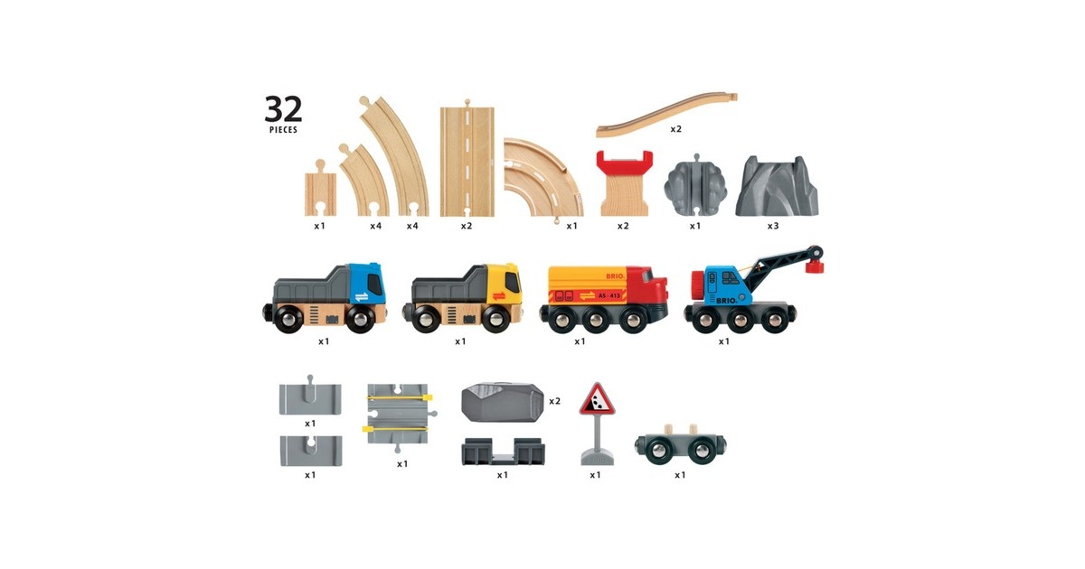 BRIOWorld - Spoor en Weg Transportset Baan