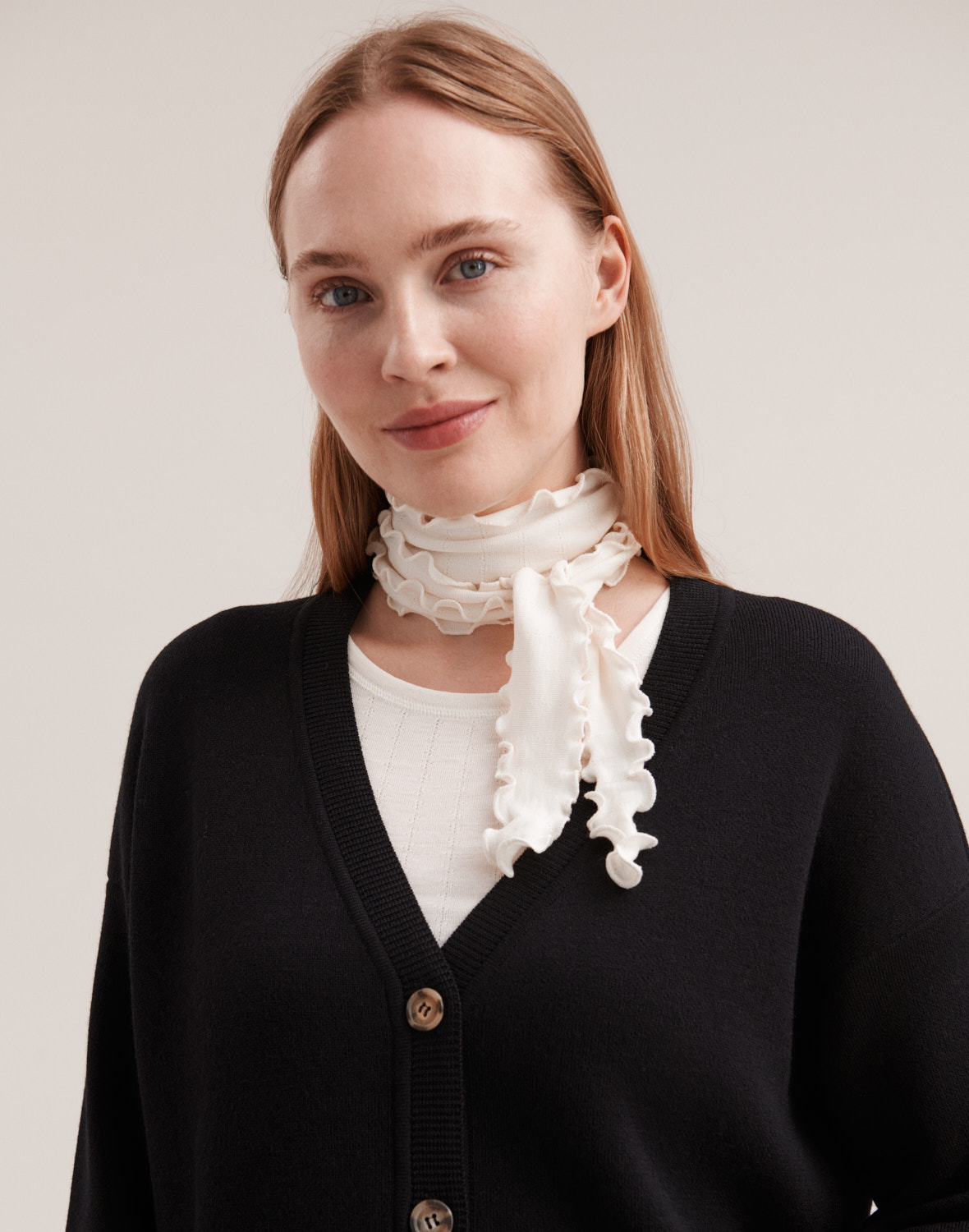 Pointelle sjaal van merinowol/zijde voor dames