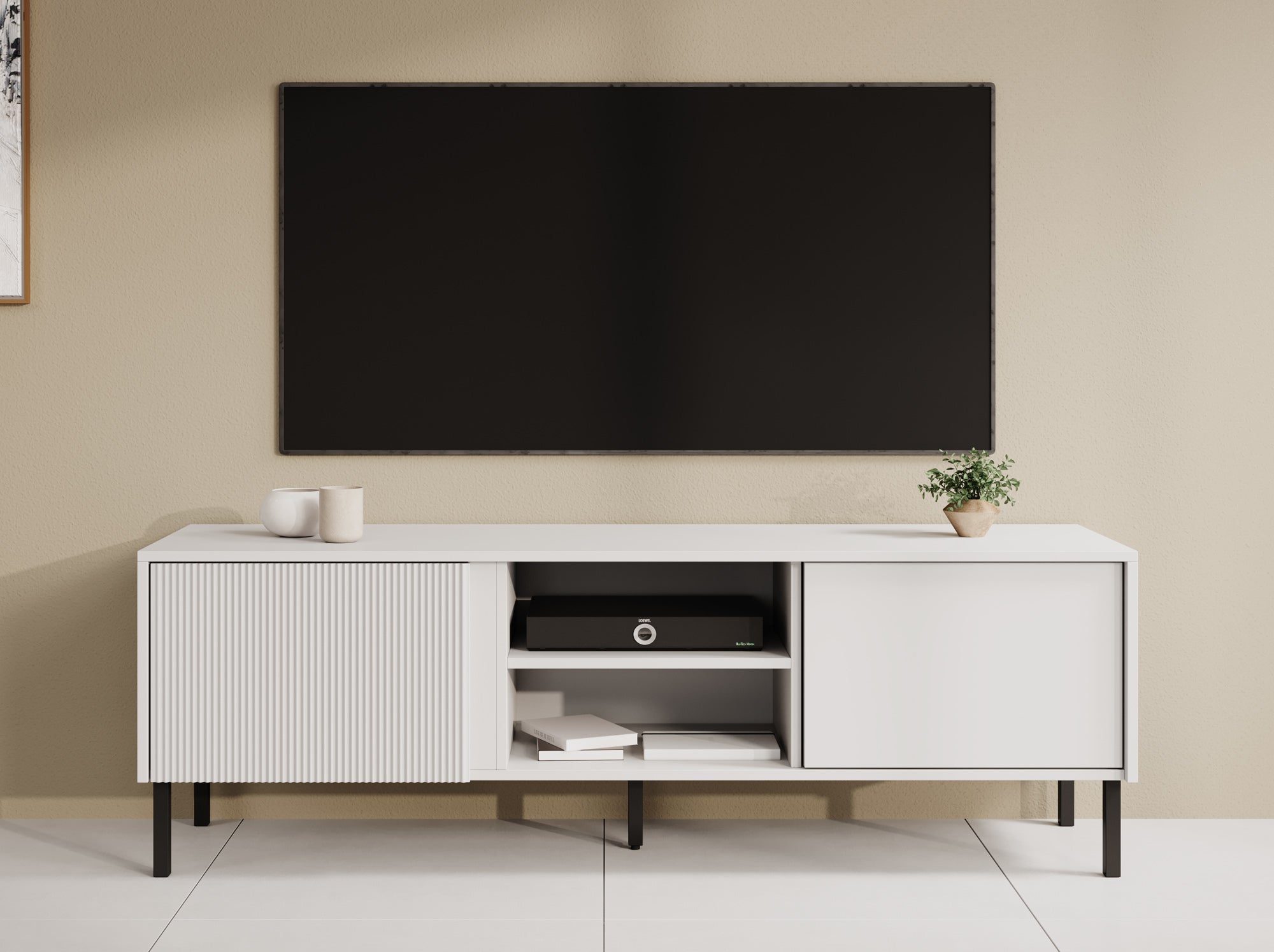 Meubella - TV-Meubel Margareth - Wit - 150 cm