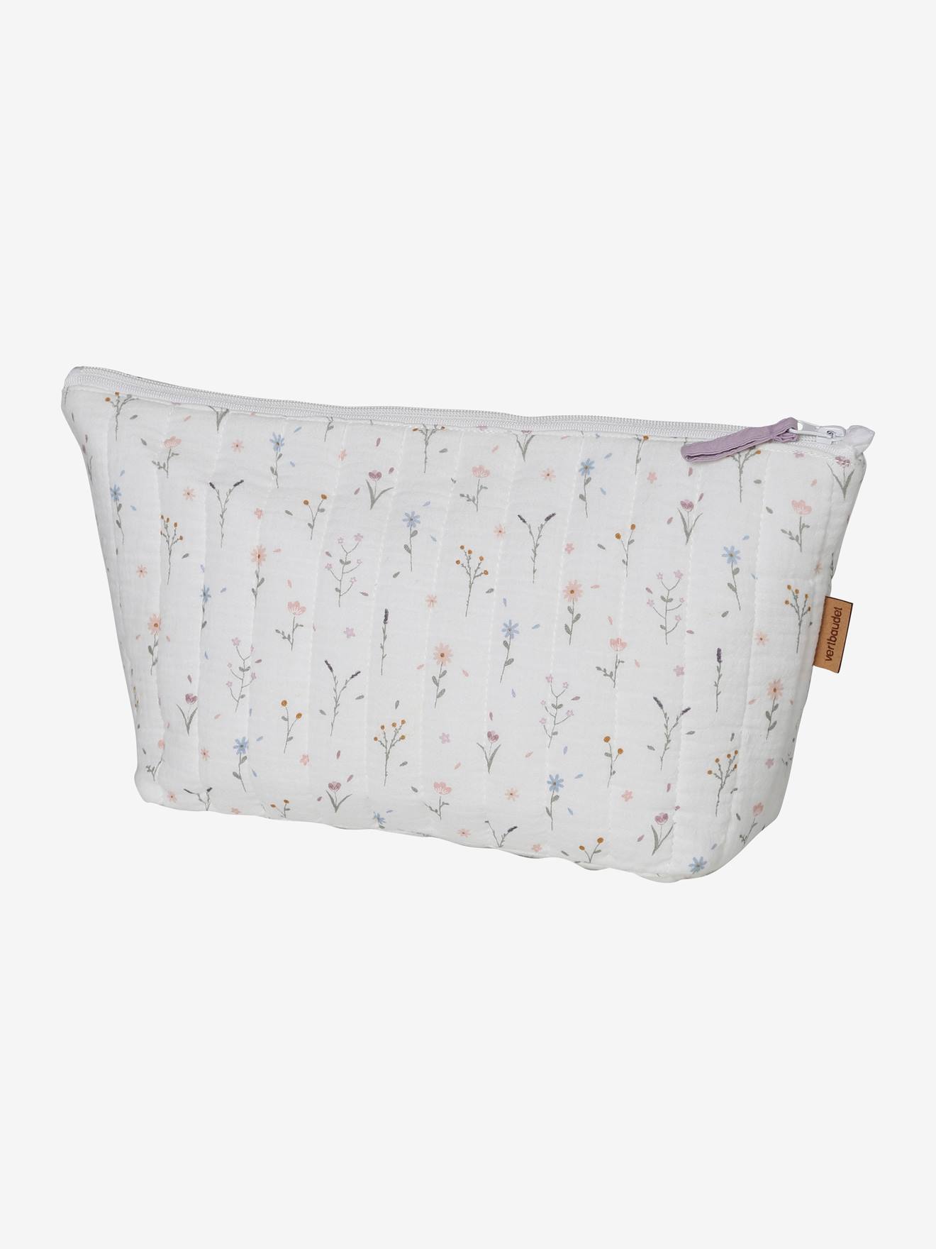 Nécessaire infantil de algodão branco com estampa média