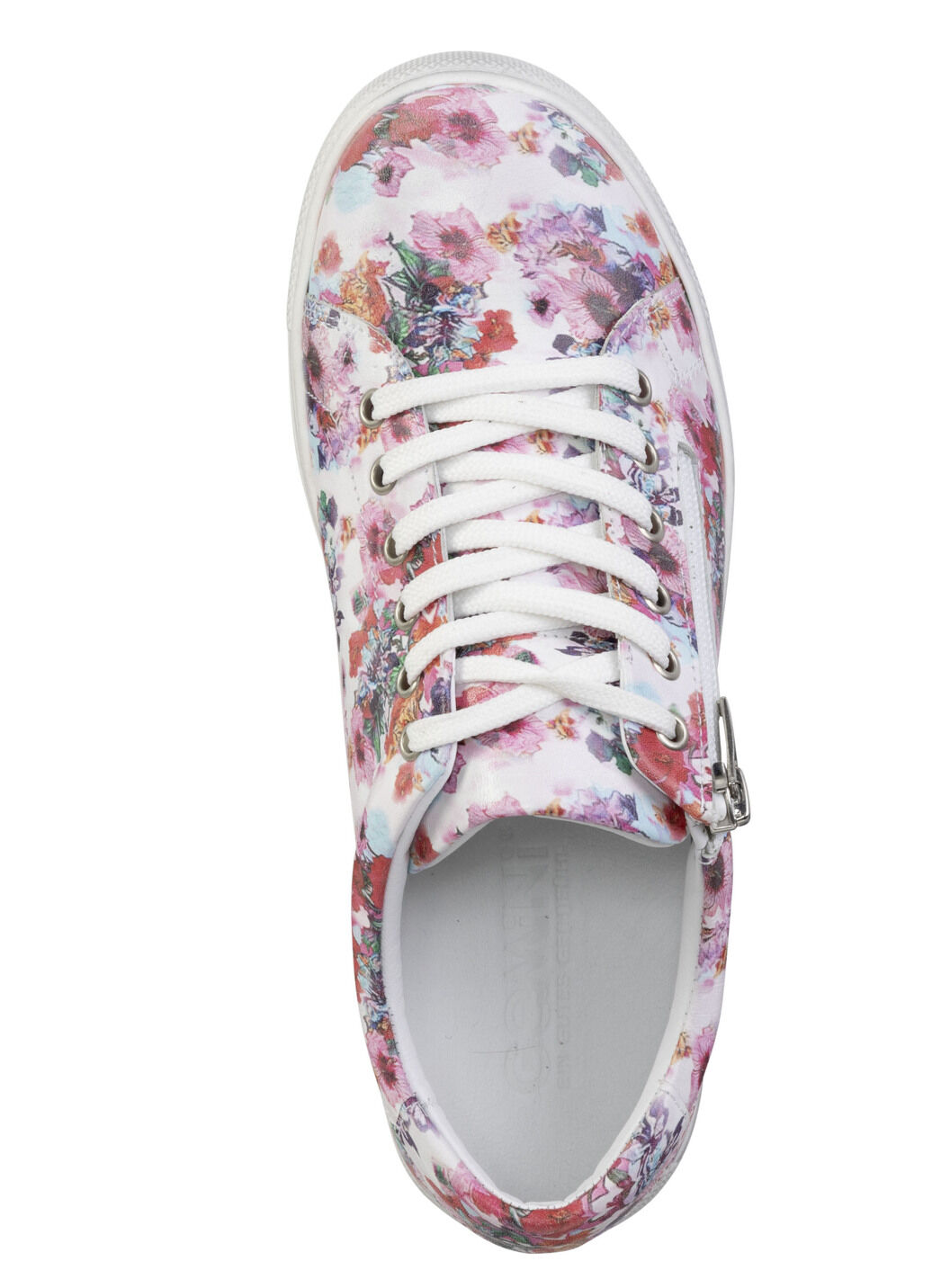 Gemini Schnür-Sneaker aus beschichtetem, floral bedrucktem Nappaleder