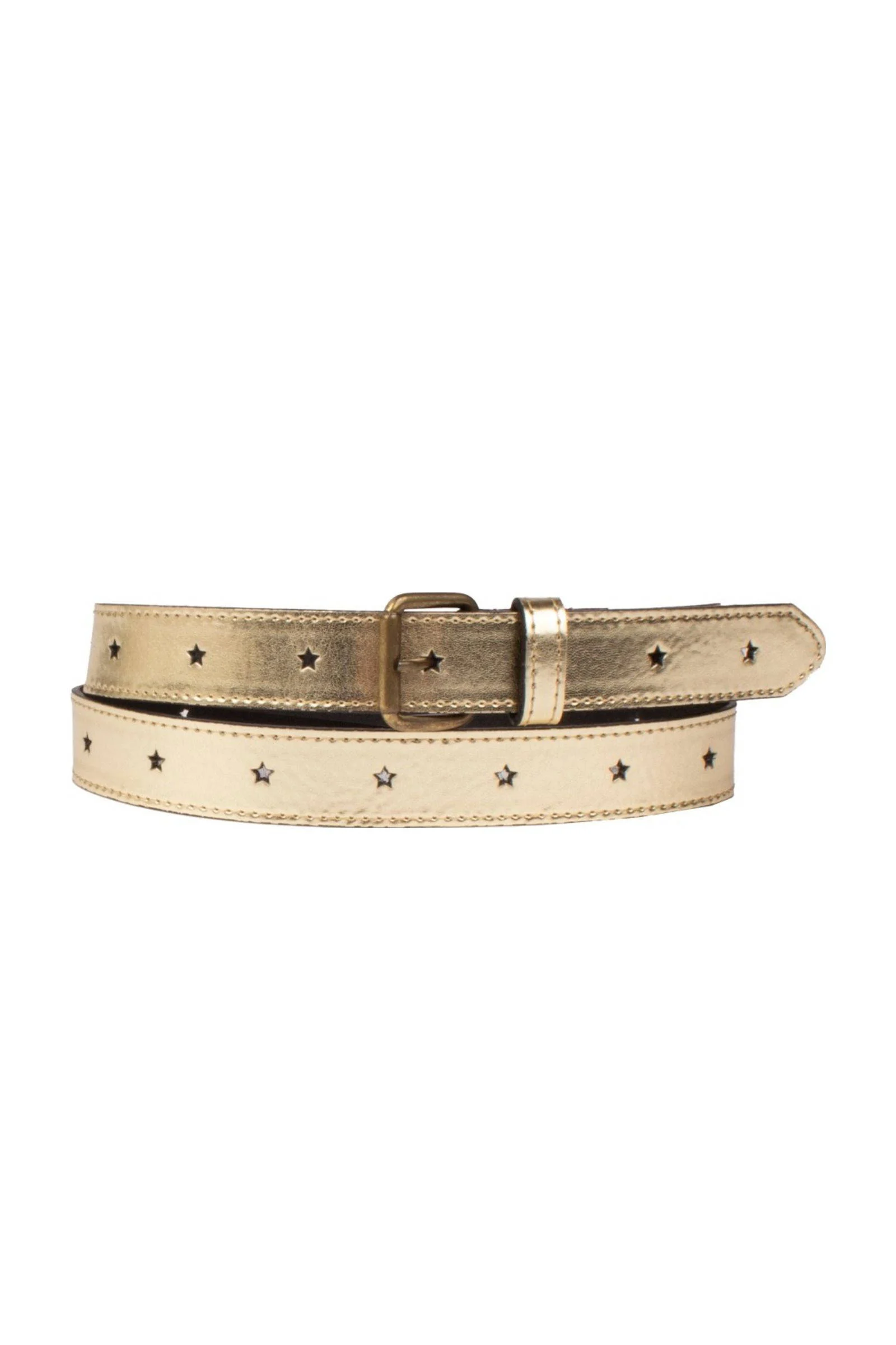 Legend metallic leren riem goudkleurig