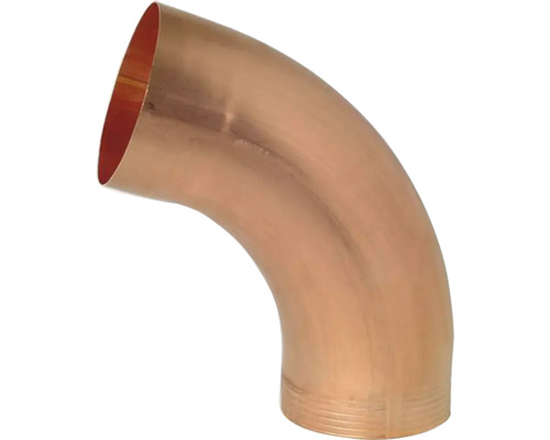 Zambelli koperen afvoerbocht, rond, 72°, nominale breedte 100 mm