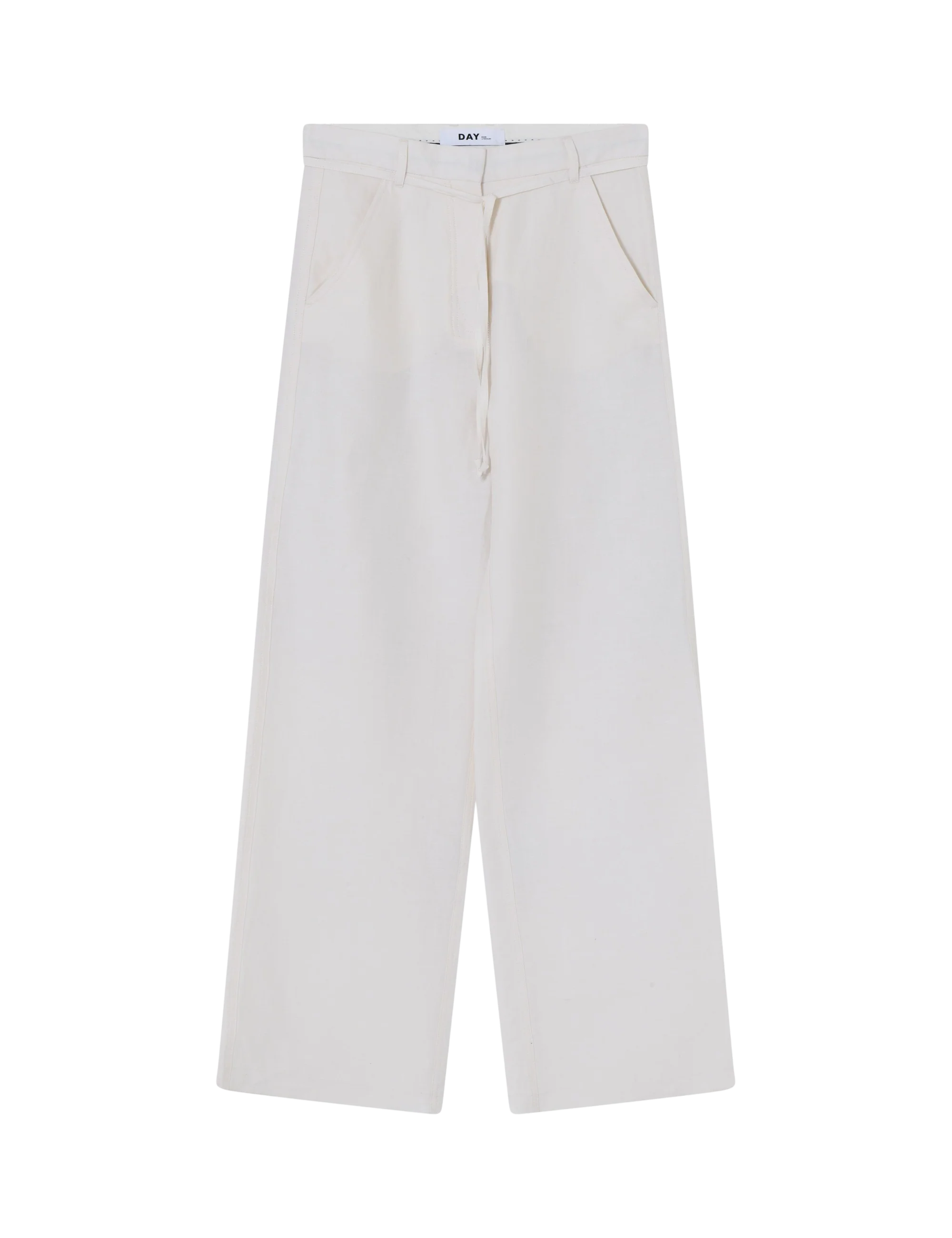 DAY Birger et Mikkelsen  Terri Solid Linen bukser - Cloud Cream