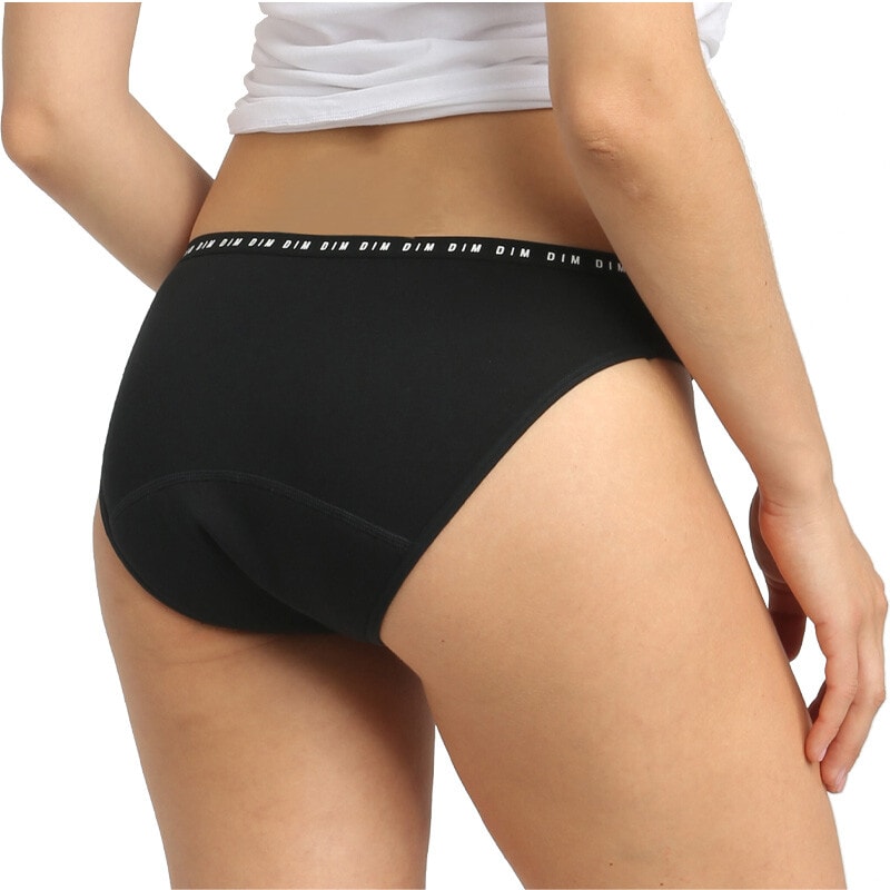 Culottes menstruelles en coton bio - Flux moyens - 2 unités  - Noir