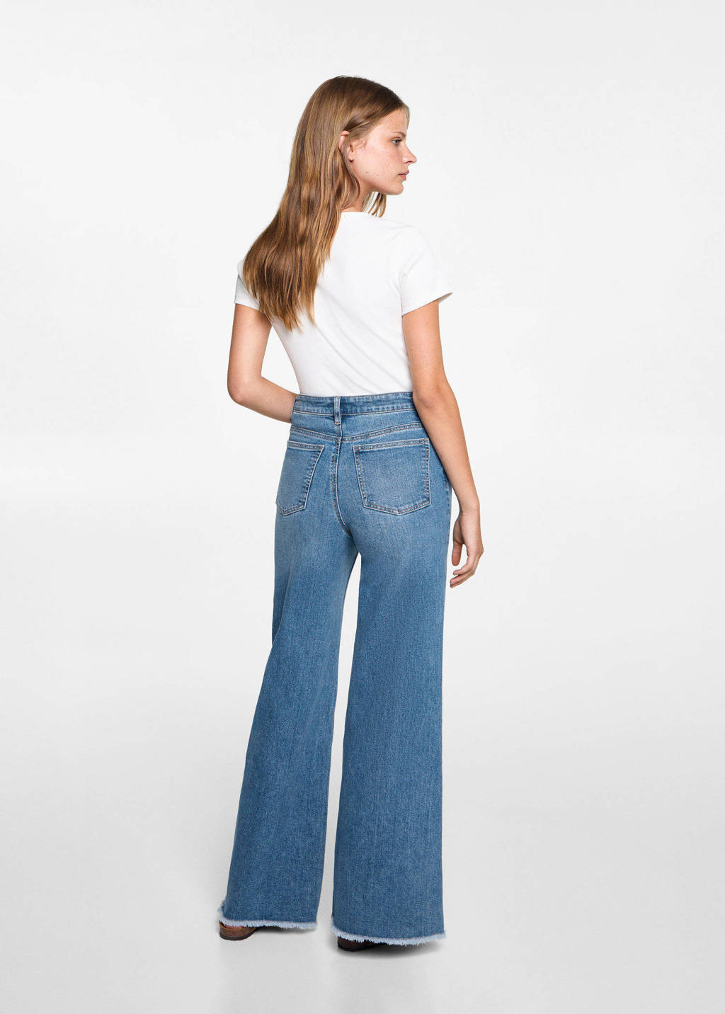 MANGO TEEN high waist flared jeans changeant blauw