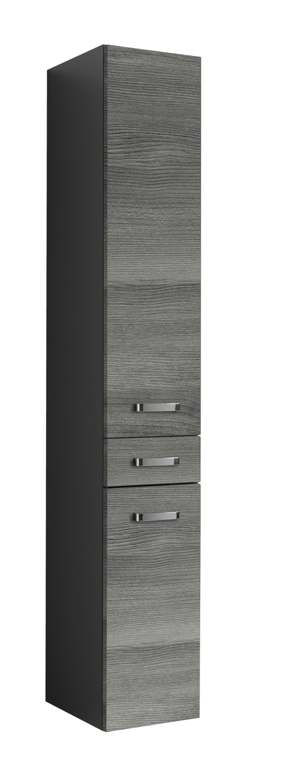 Seitenschrank BOLOGNA - Eiche rauchsilber-grafitgrau - 30 cm