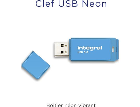 INTEGRAL - Clé USB NEON BLEU 64 Go