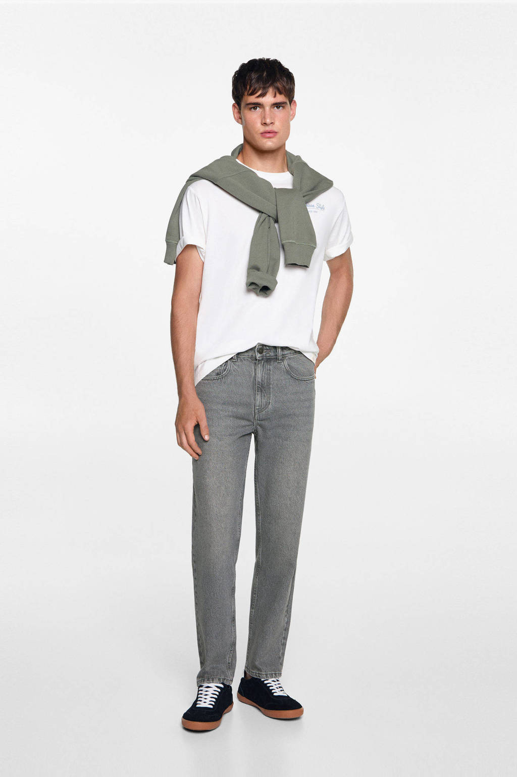 MANGO TEEN regular fit jeans grijs