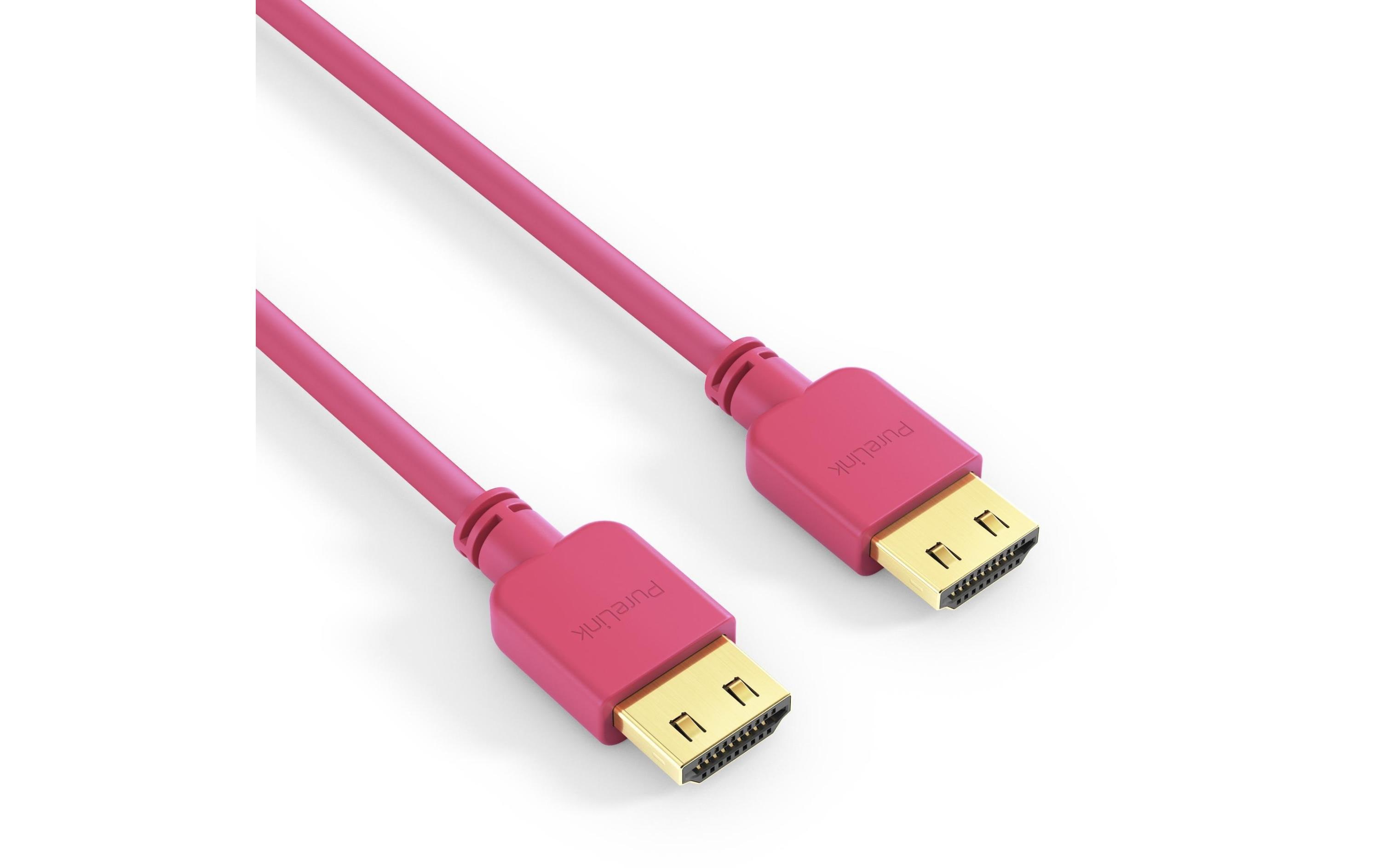 Kabel Slim HDMI - HDMI, 2 mUltra dünnes, flexibles High Speed PureInstall HDMI-Kabel mit Ethernet und SLS