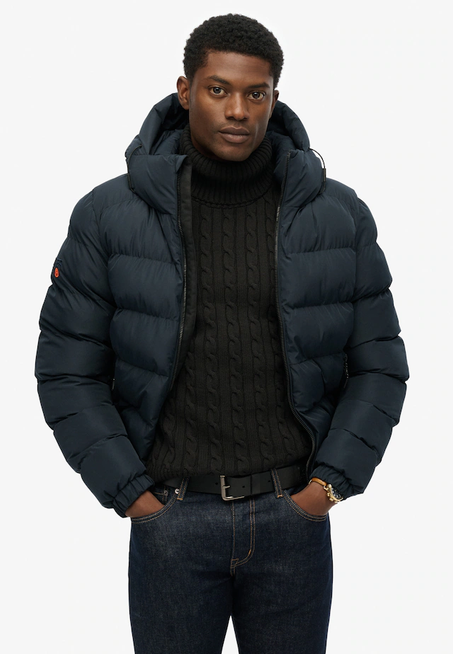Superdry Steppjacke »HOODED SPORTS PUFFER JACKET« mit Kapuze