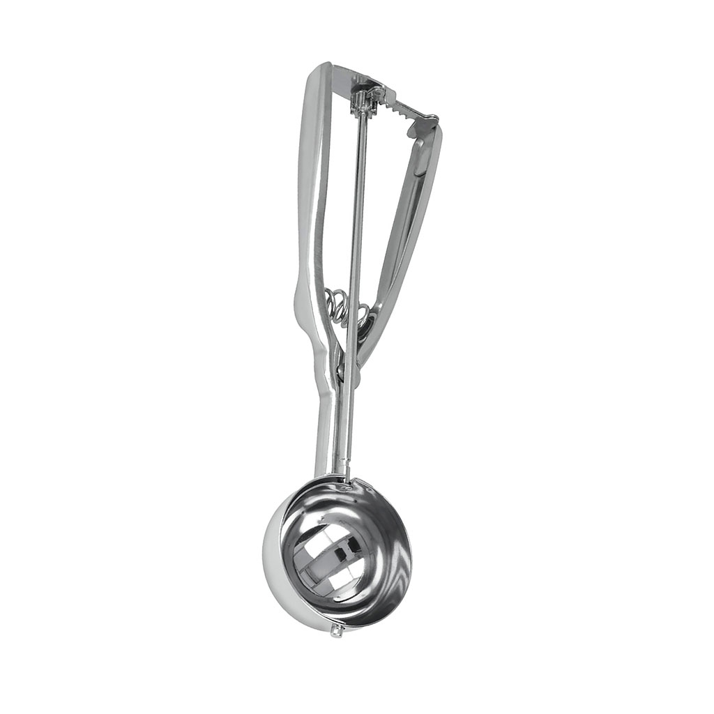Cuillère à glace inox avec pince mécanique