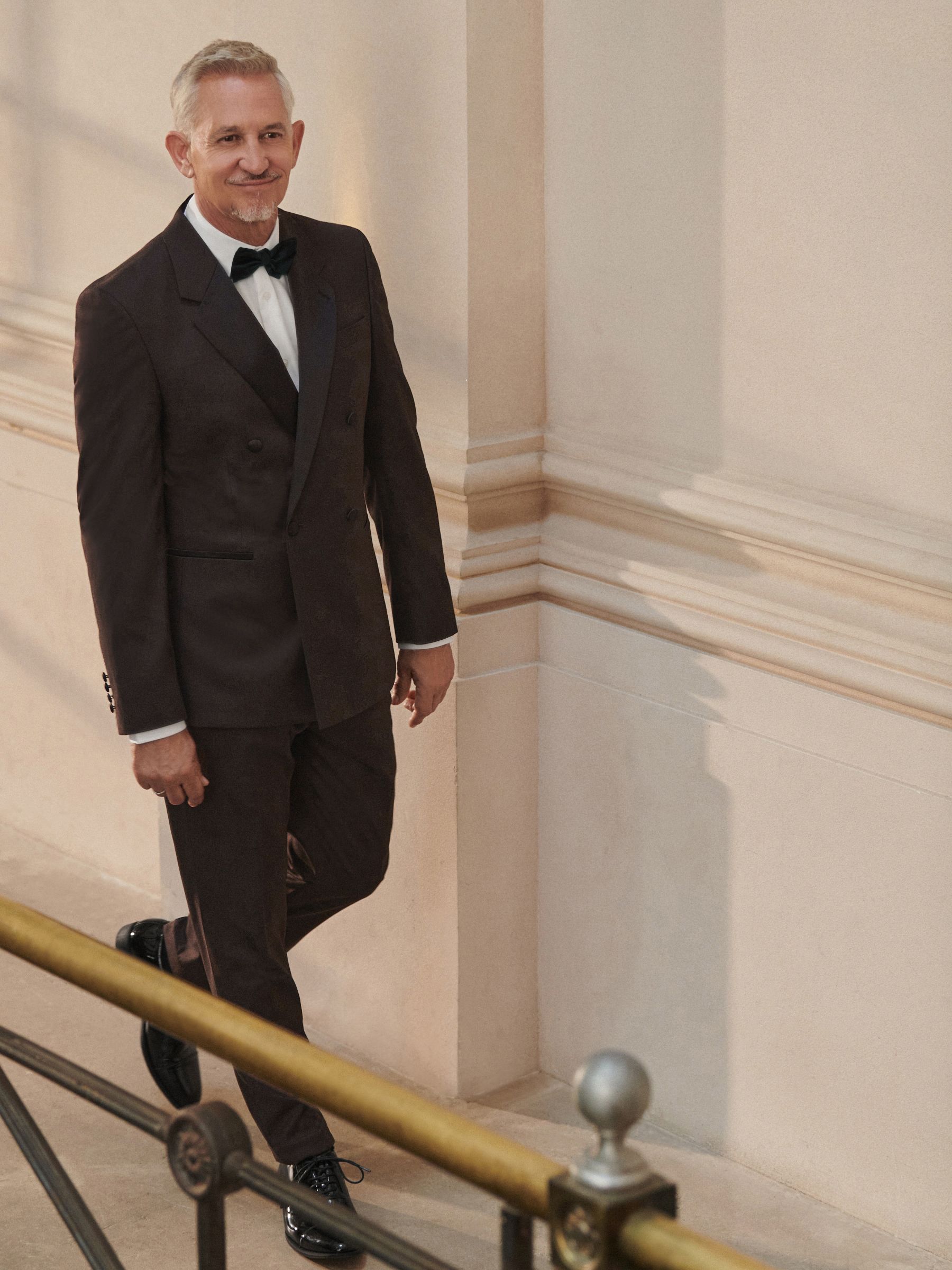 Bruin - Slim fit smoking colbert met dubbele knopenrij