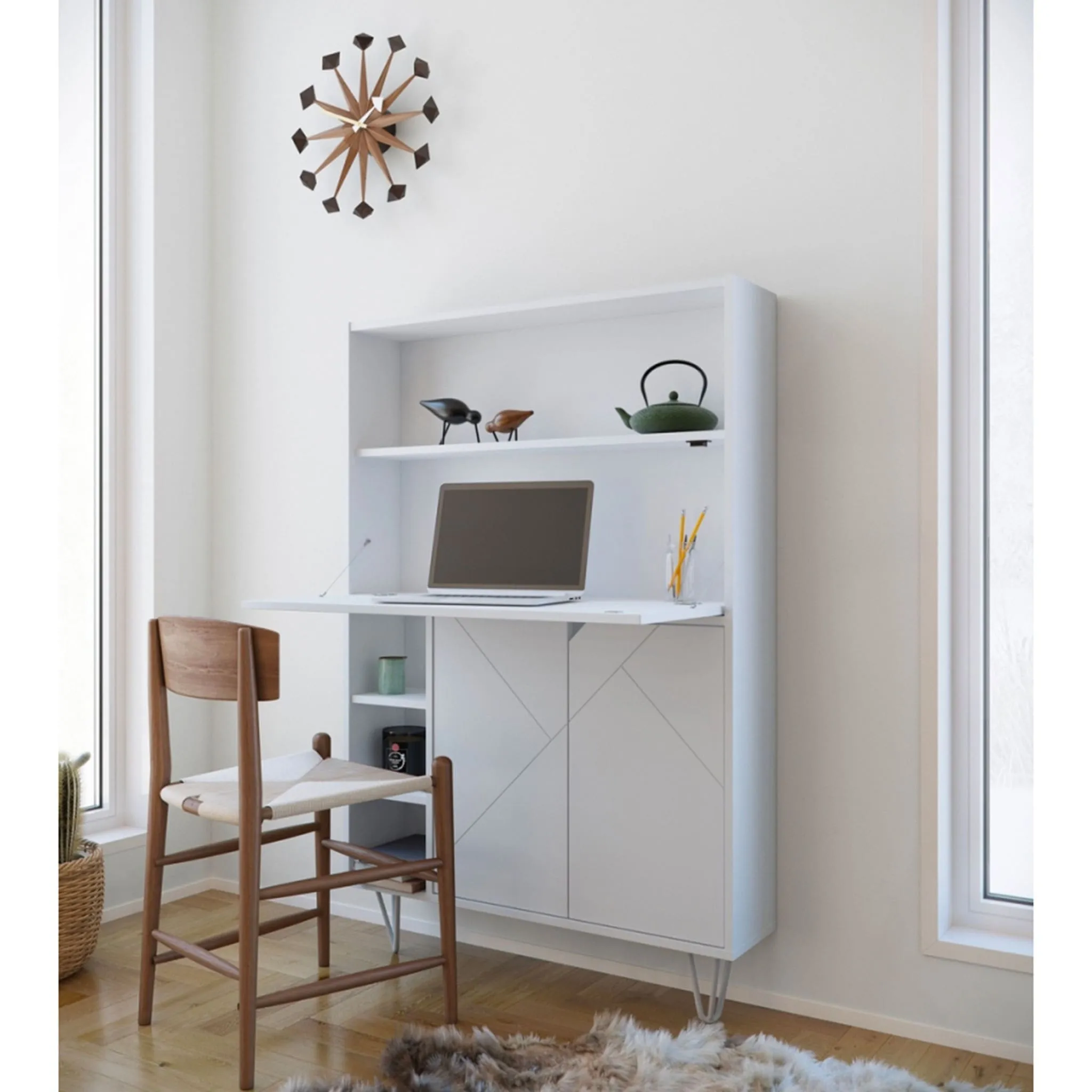 Nexera Bureau Mural Slim - Blanc