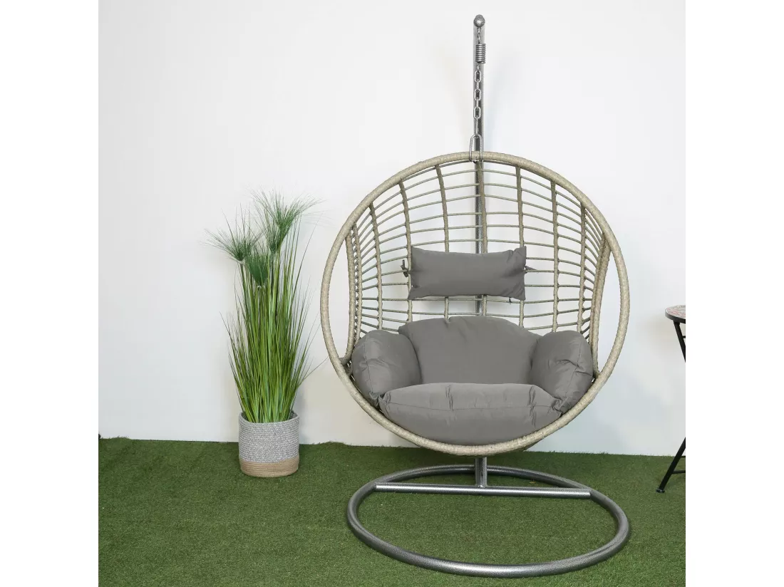 Fauteuil suspendu gris forme ronde SOUTH BEACH