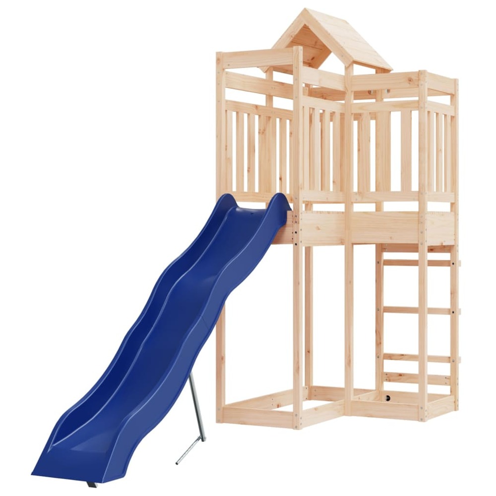 Aire de jeux d'extérieur balançoires toboggan portiques robuste jeux jardin 107 x 292 x 238 cm bois de pin massif