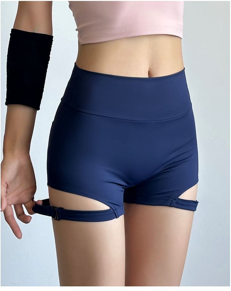 Engiko - Hoge taille effen sportshorts