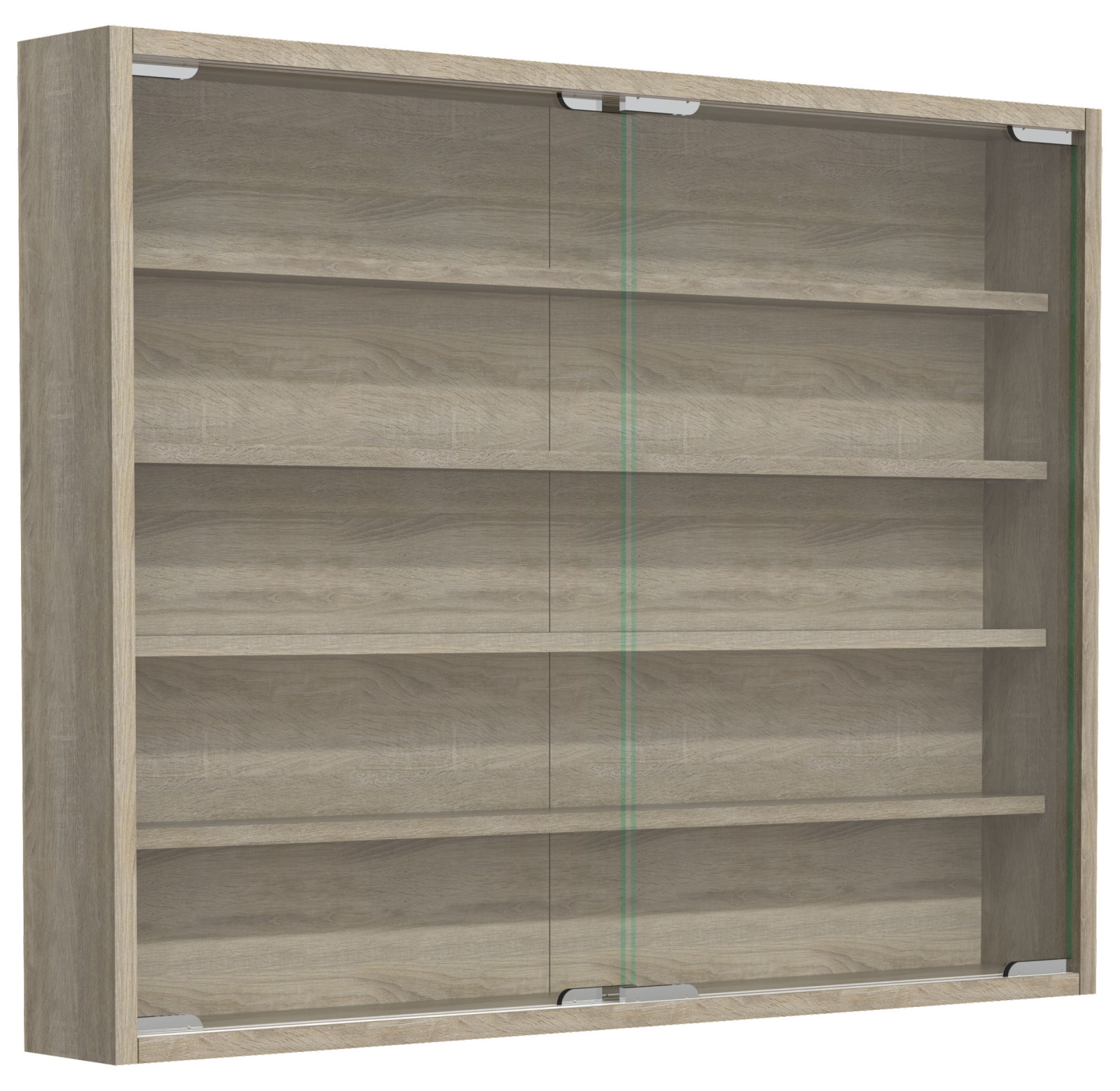 Wandvitrine AGISA L - Sonoma Eiche - Schiebetüren - 77 cm breit