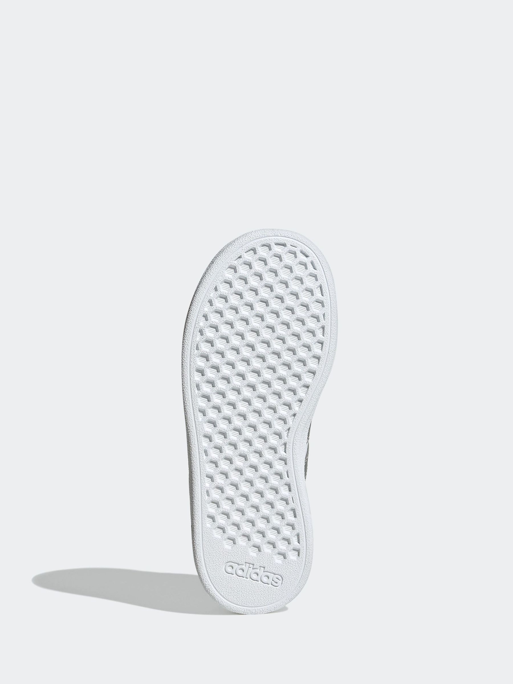 Wit/zilver - adidas Grand Court vetersneakers voor kinderen