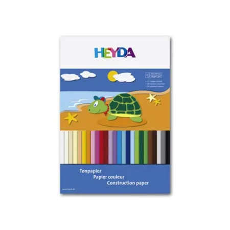 Heyda Tonpapierblock A4, 25 Blatt, 130g sort.
