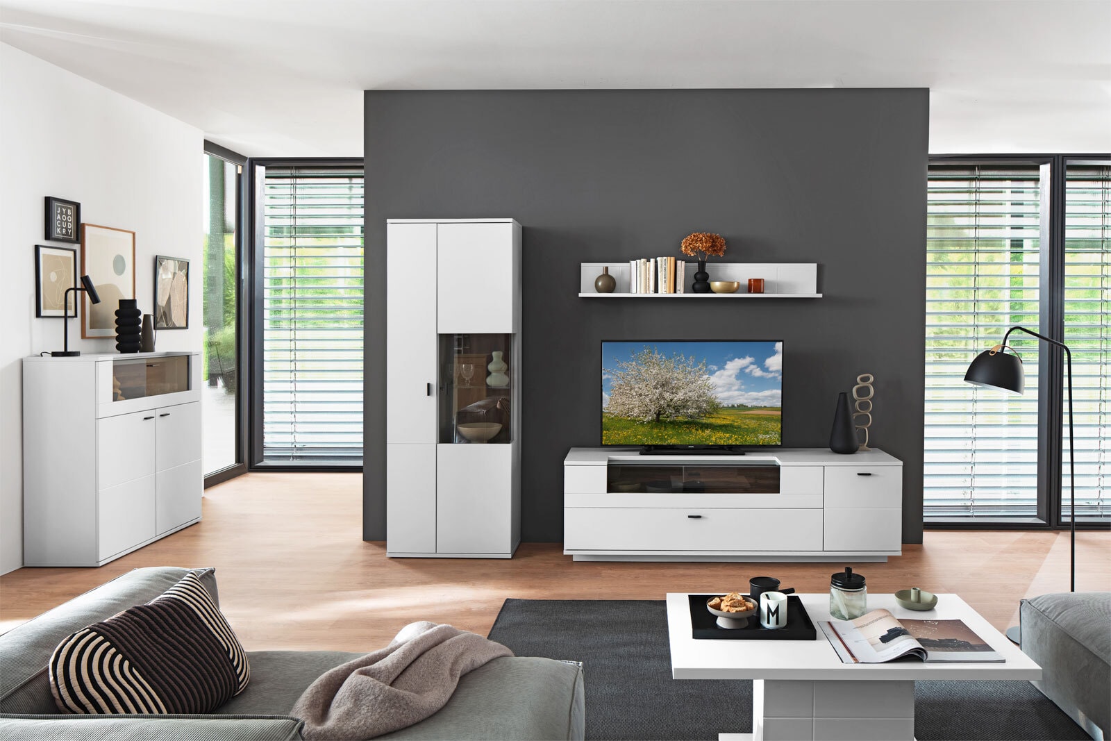 Highboard Lissabon 110 x 118 x 44 cm Modern white