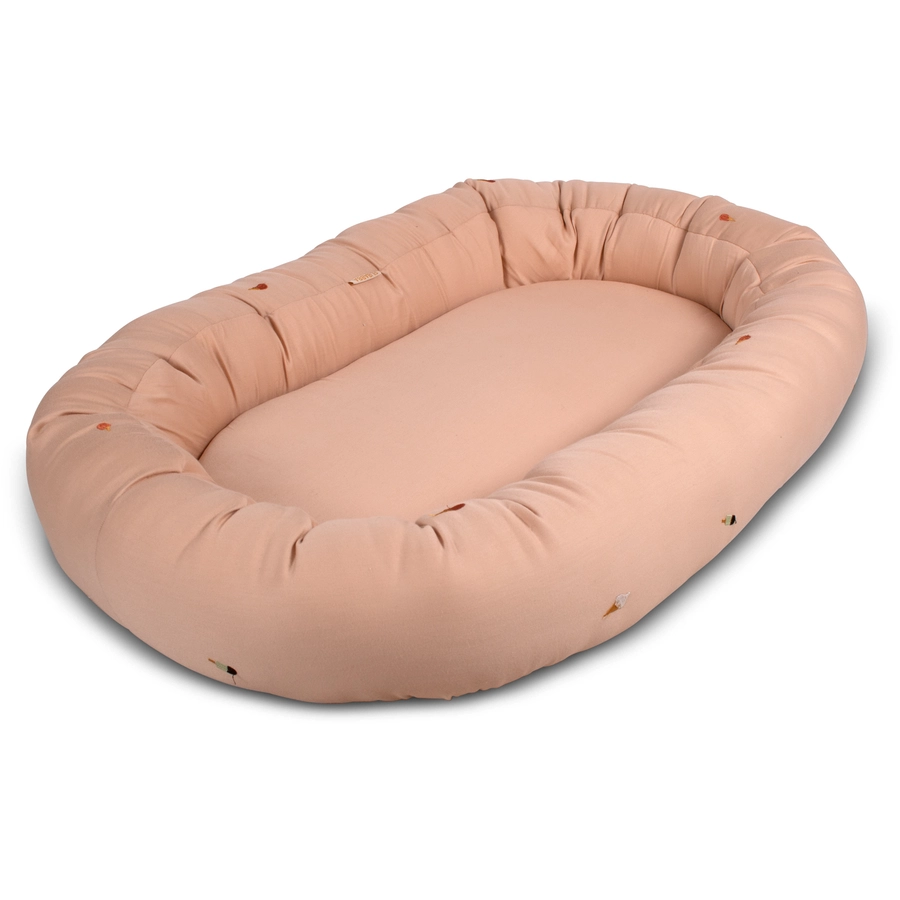 Filibabba Babynest 2. Generation Cool Summer Stickerei, Frappé