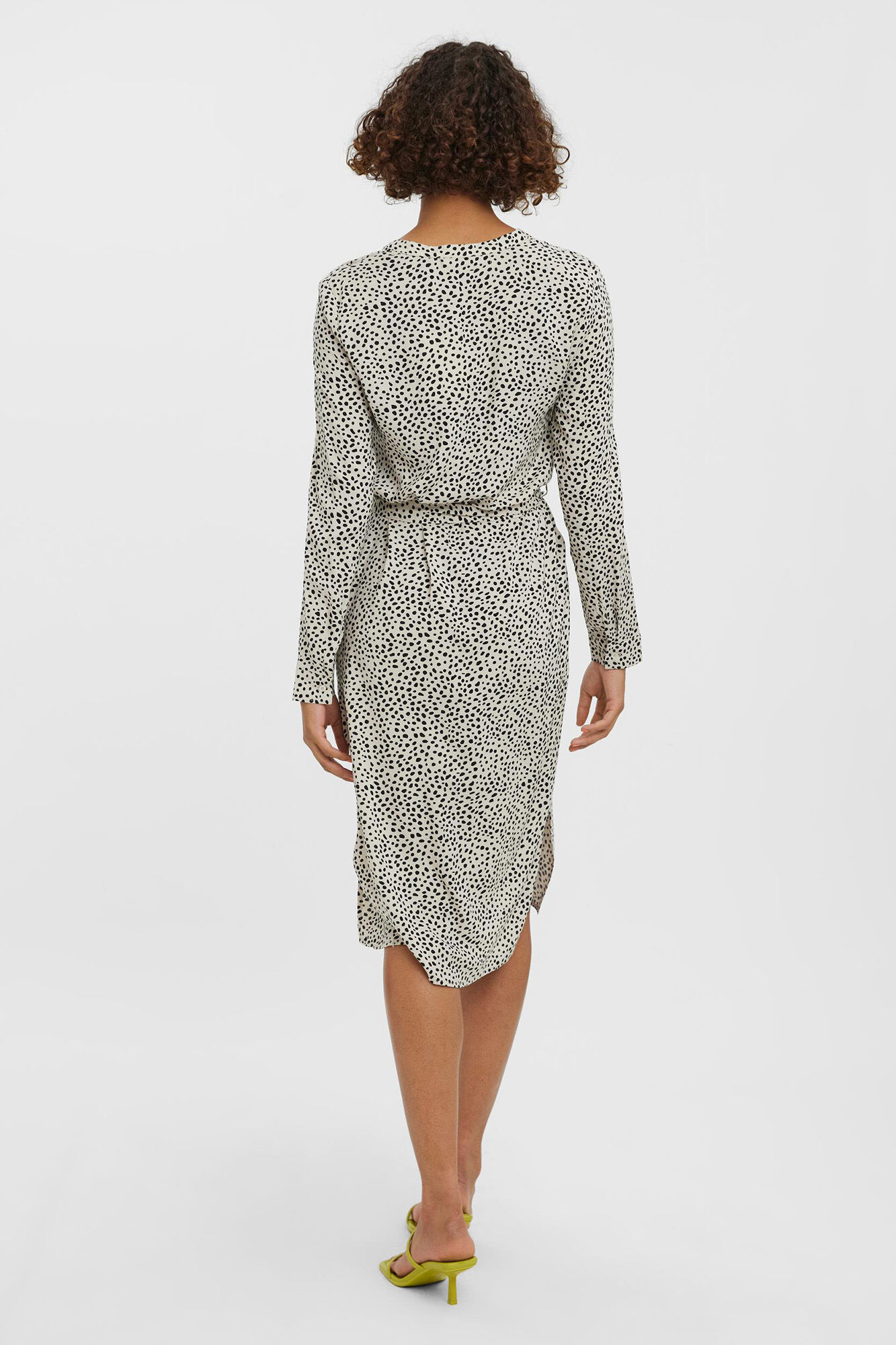 Vestido camisa estampado - Cinza