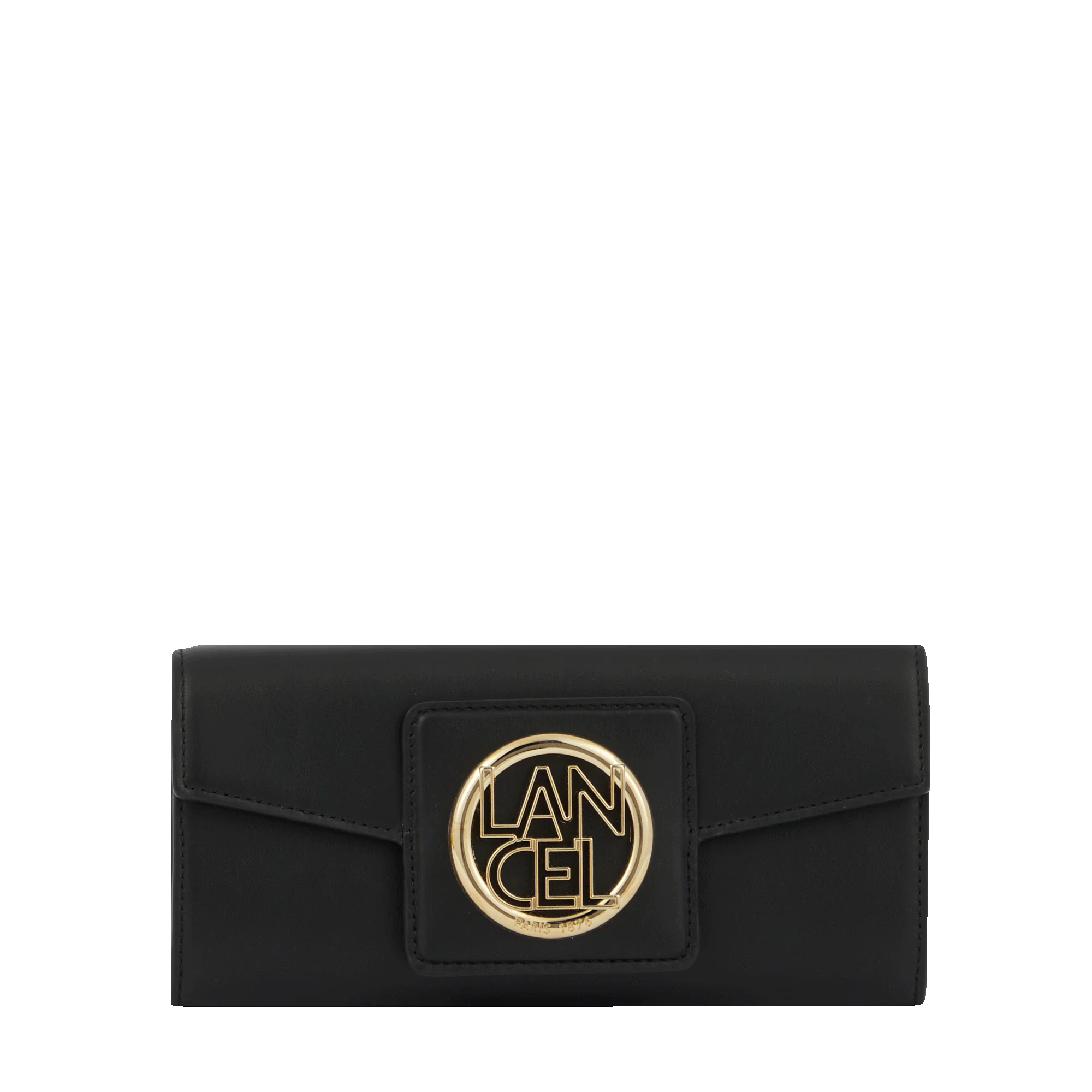Portefeuille long rabat Roxane de Lancel-Noir/Doré