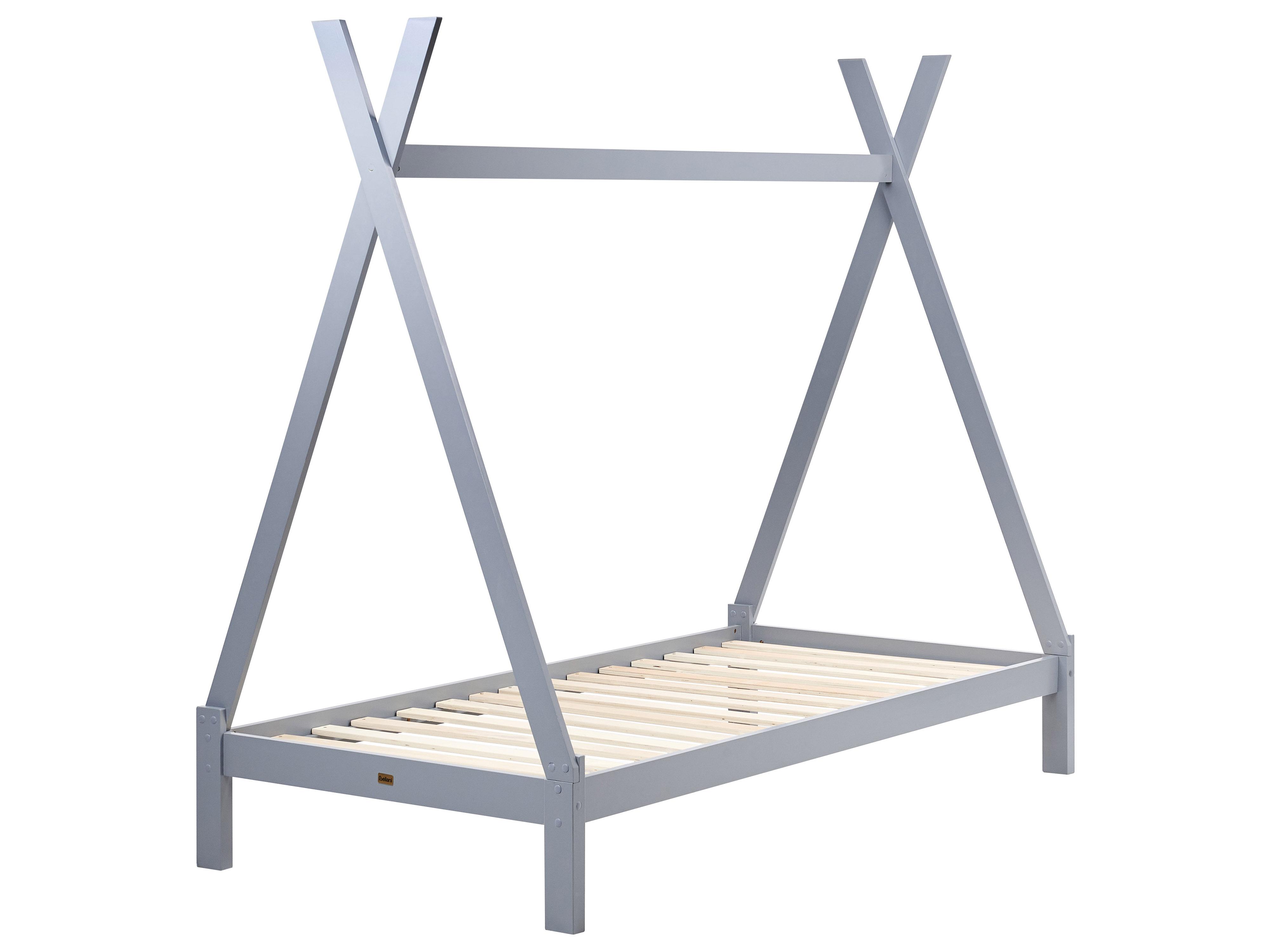 Kinderbed Tent Dennenhout DEVAY 90 x 200 cm Grijs