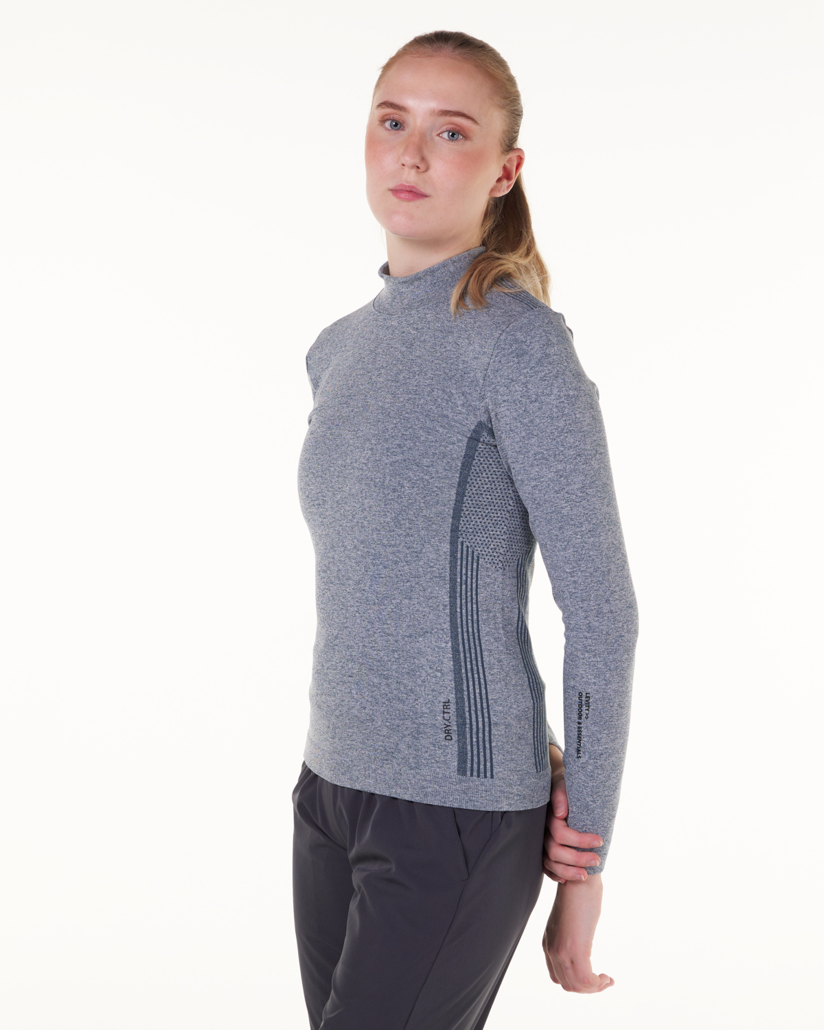 LEVITY Dry Ctrl Seamless LS Blue Melange