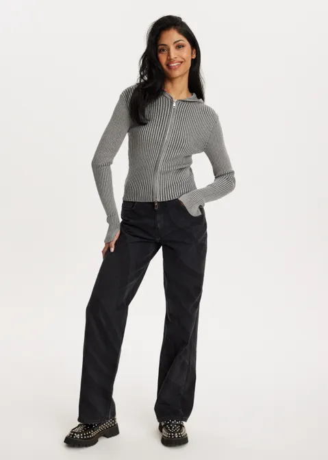 Geribd vest met capuchon grijs (GRS)
