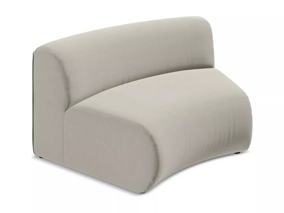 Fauteuil d'angle pour canapé modulable en velours - perle - EKAHI