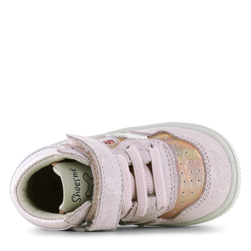 Shoesme roze sneakertje met panterprint Metallic, Ponyhair, Suède | Meisjes