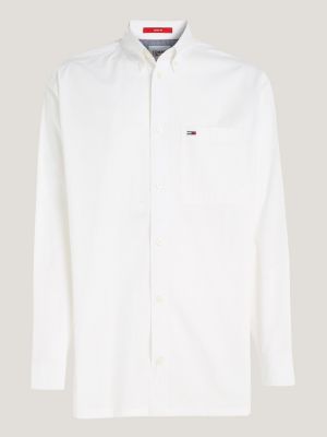 Camisa de popeline de modelagem ampla