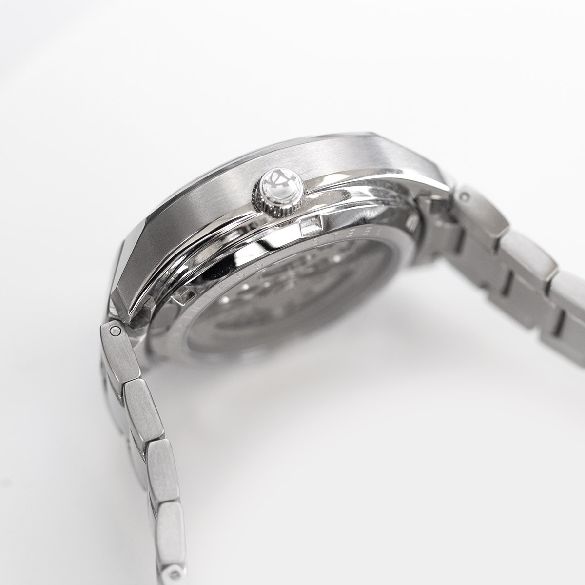 Montre mixte squelette automatique acier bracelet acier