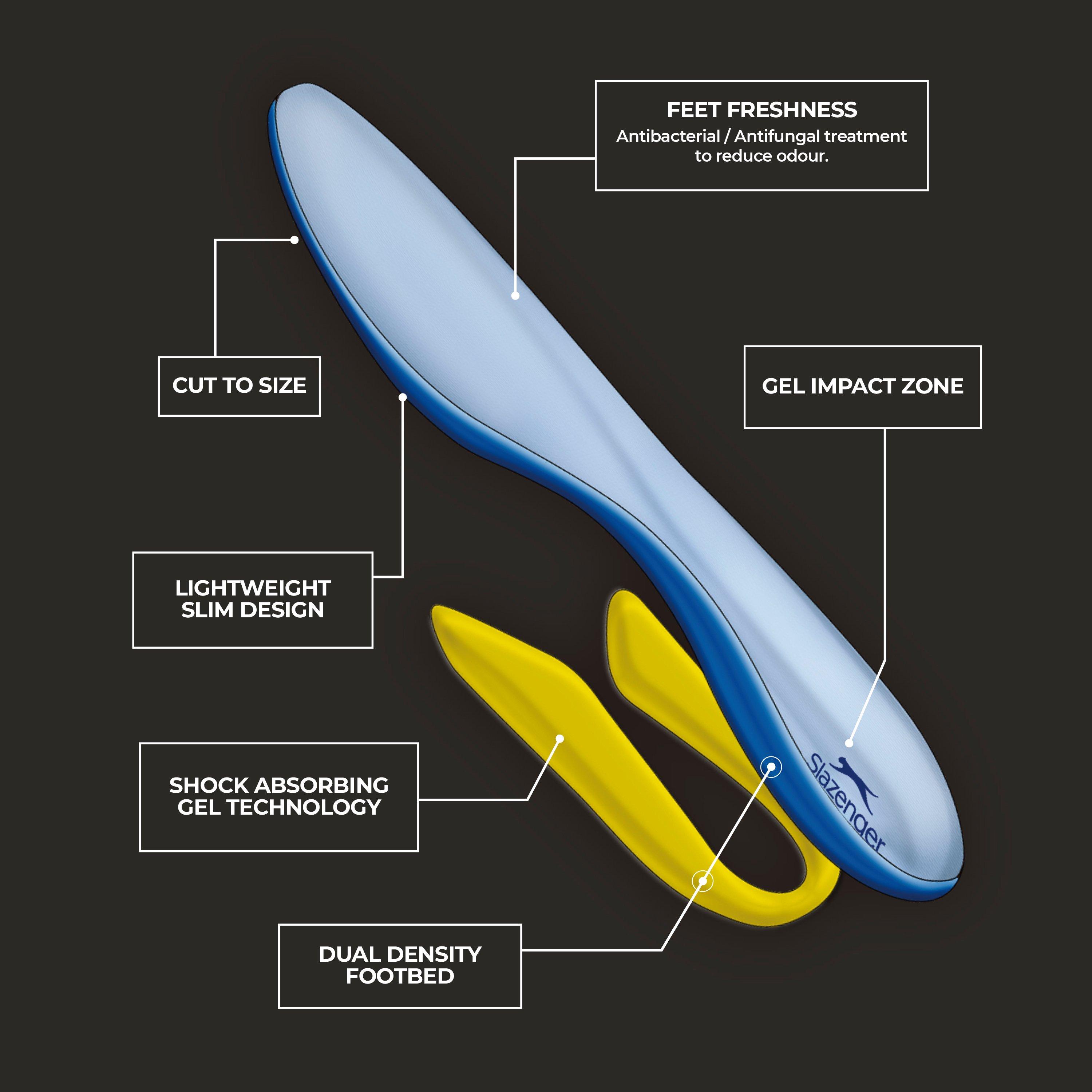 Slazenger Gel Insoles for Enhanced Arch Support