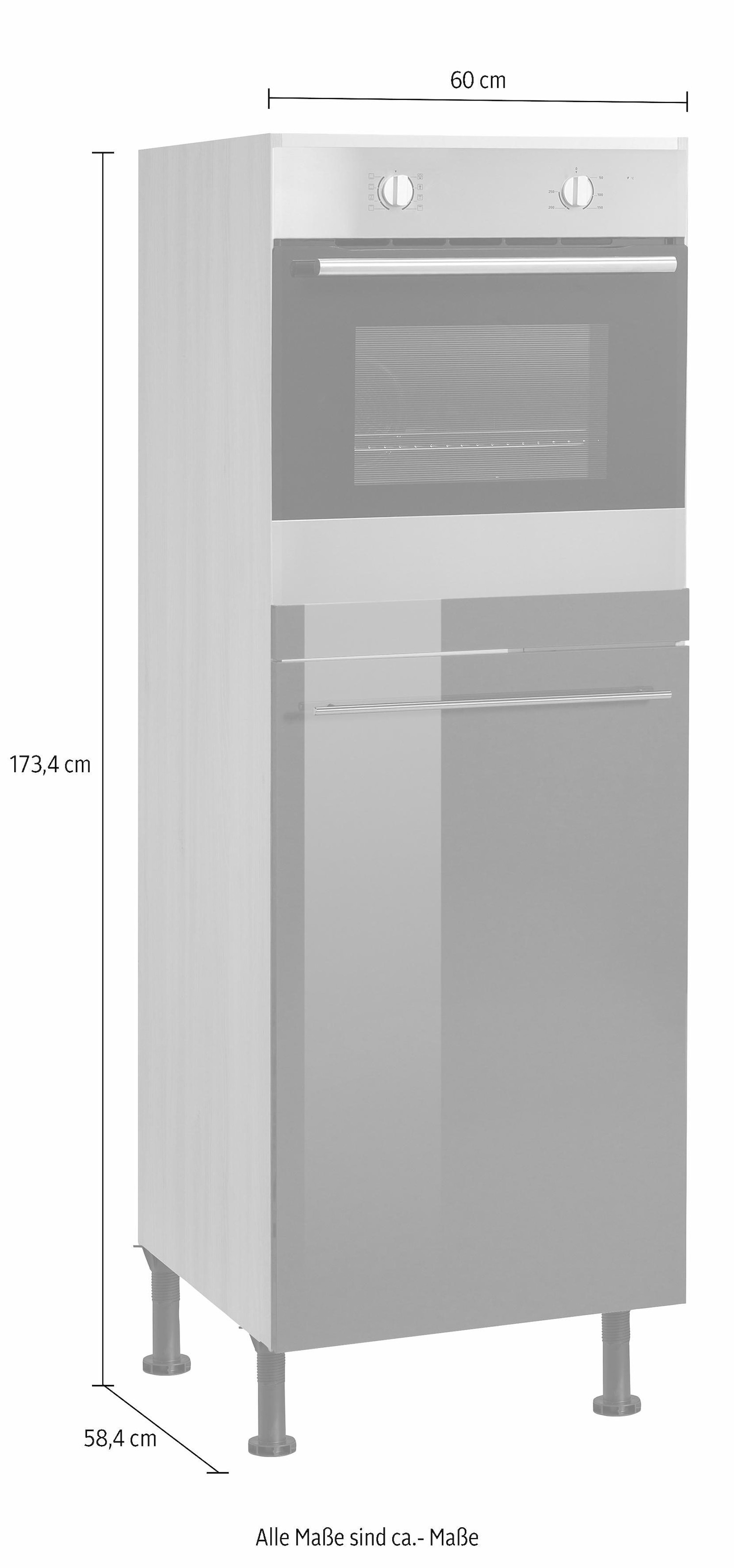 OPTIFIT Backofen/Kühlumbauschrank »Bern« 60 cm breit, 176 cm hoch, höhenverstellbare Stellfüsse, mit Metallgriff