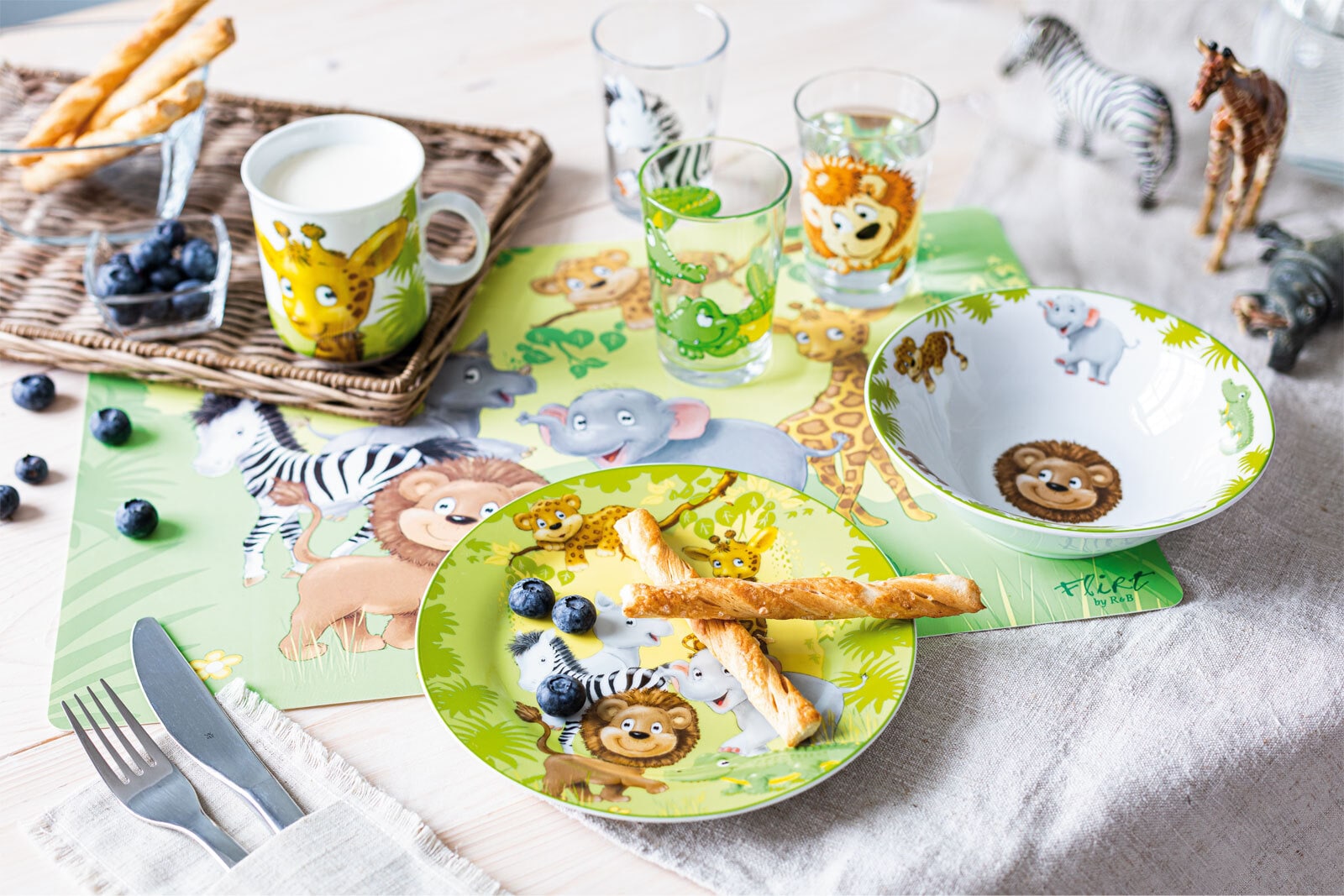 Ritzenhoff & Breker Kindergeschirr Trinkgläser HAPPY ZOO 3er Set je 205 ml
