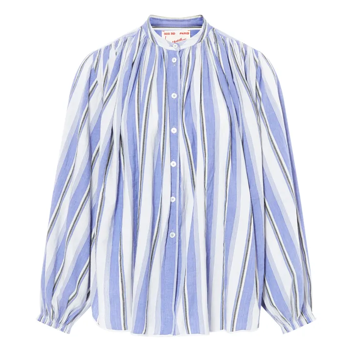 Laurence Bras Blouse Olive Rayures | Bleu