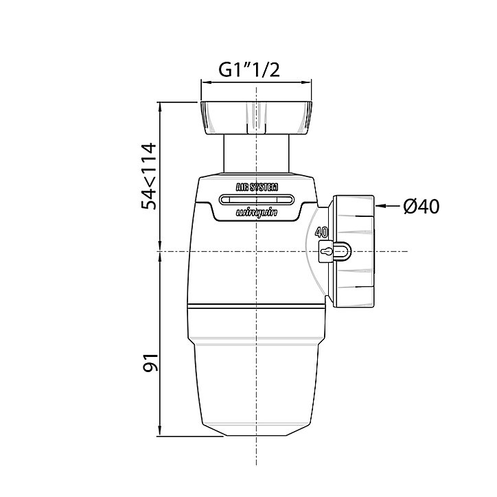 Siphon Neo « Air » pour vasque 40mm Wirquin