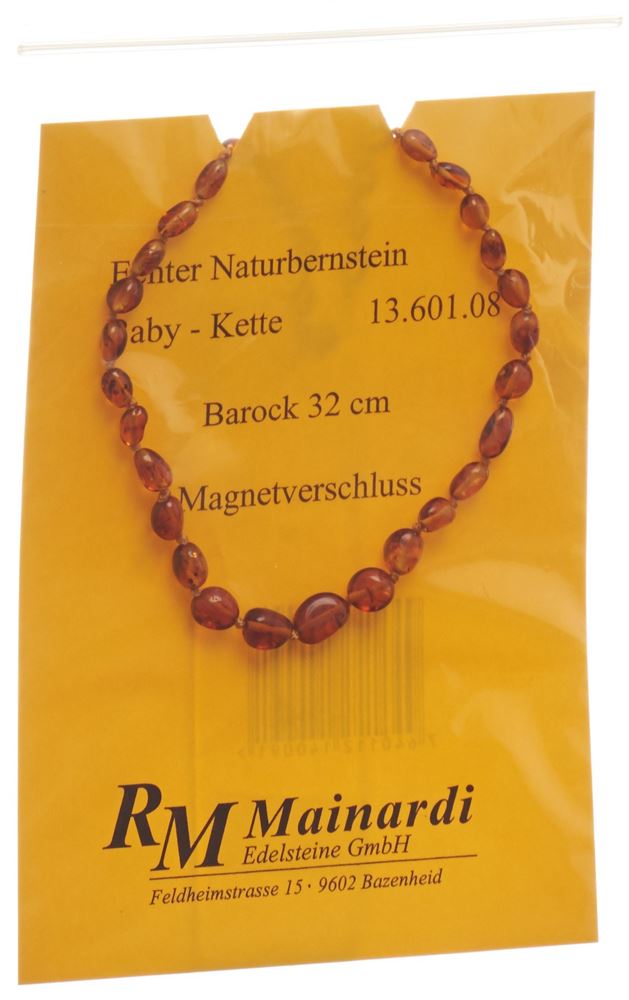 Mainardi Natur Bernstein<br>1 Stück, 32cm, Barock Magnetverschluss