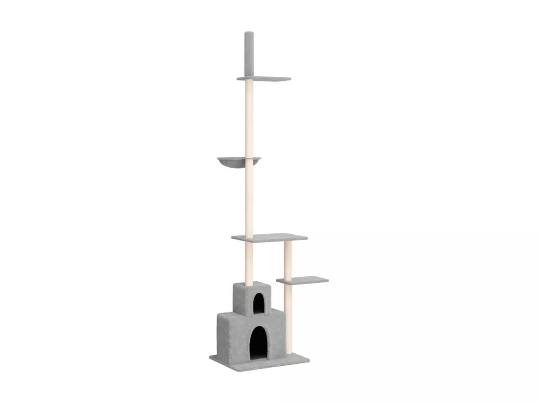 Arbre à chat du sol au plafond Gris clair 250,5-276,5 cm