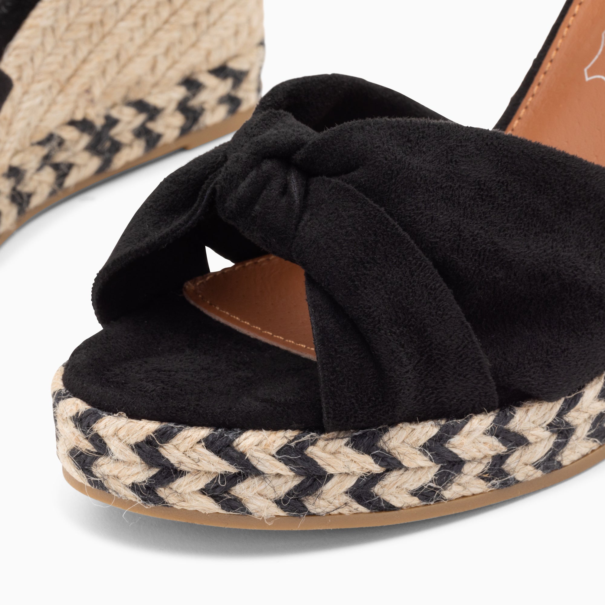 Sandales à talon, Compensées-Sandales compensées nouées Céline noires