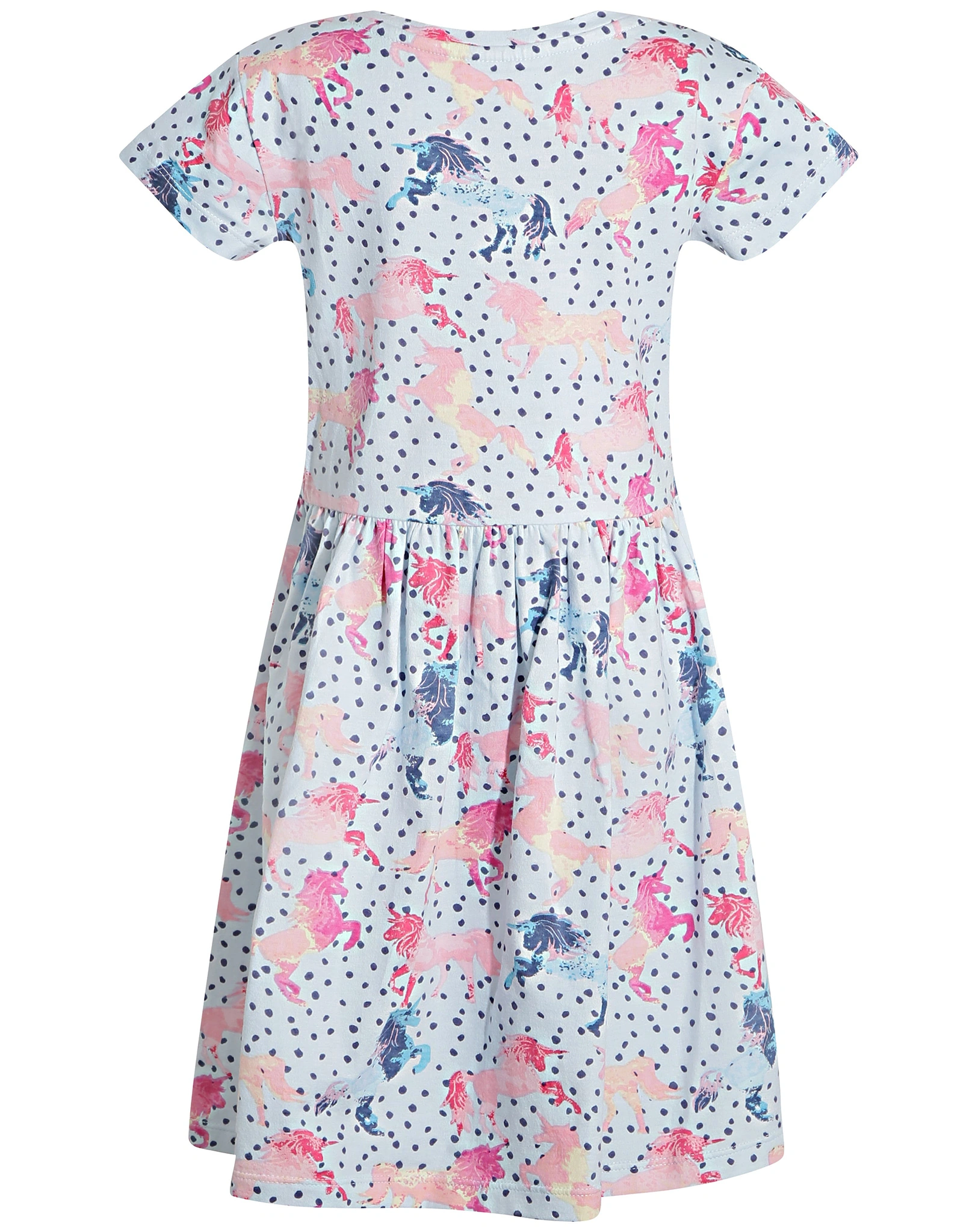 Kurzarm-Kleid HAPPY UNICORNS in light blue